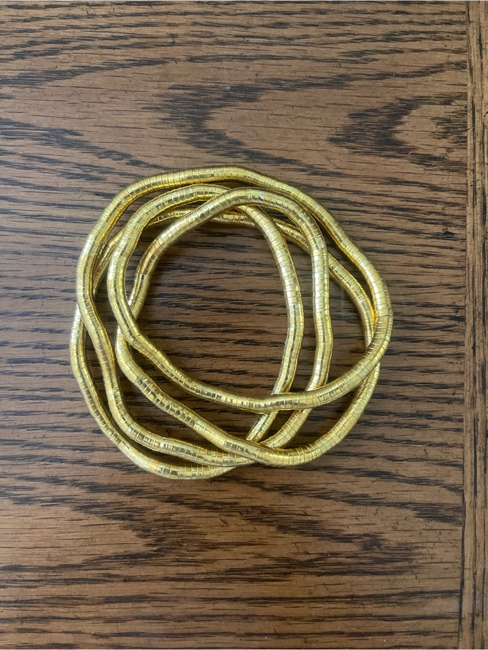 Gold Tone Twist Bendable Bracelet or Necklace- Women Jewelry